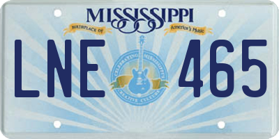 MS license plate LNE465
