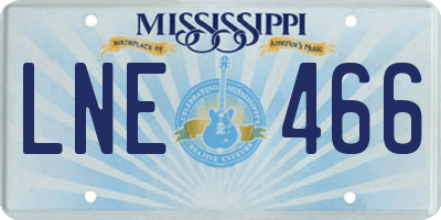 MS license plate LNE466