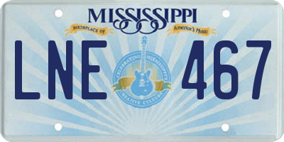 MS license plate LNE467