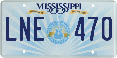MS license plate LNE470