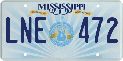 MS license plate LNE472