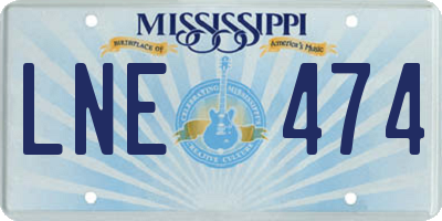 MS license plate LNE474
