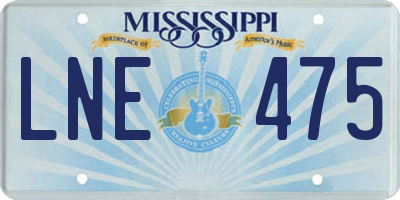 MS license plate LNE475