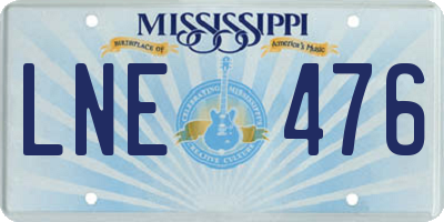 MS license plate LNE476