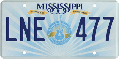 MS license plate LNE477