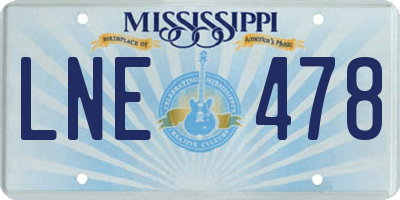 MS license plate LNE478