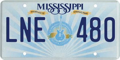 MS license plate LNE480