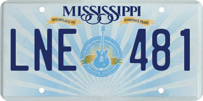 MS license plate LNE481