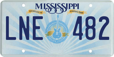 MS license plate LNE482
