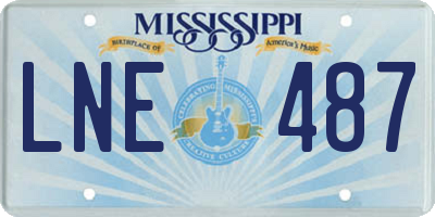 MS license plate LNE487