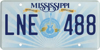 MS license plate LNE488