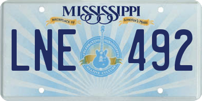 MS license plate LNE492
