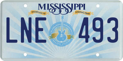 MS license plate LNE493