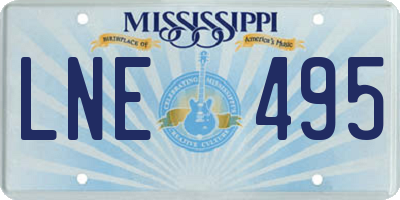 MS license plate LNE495
