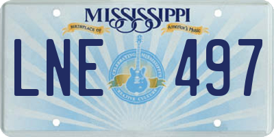 MS license plate LNE497