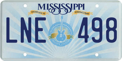 MS license plate LNE498