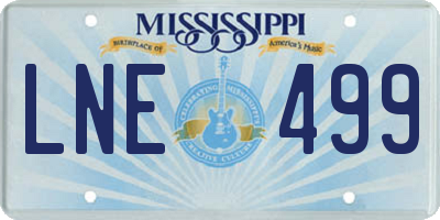 MS license plate LNE499