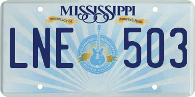 MS license plate LNE503