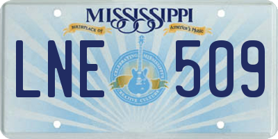 MS license plate LNE509