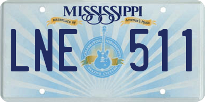 MS license plate LNE511