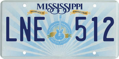 MS license plate LNE512