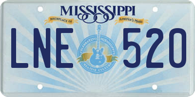 MS license plate LNE520