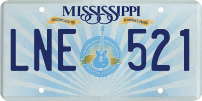 MS license plate LNE521