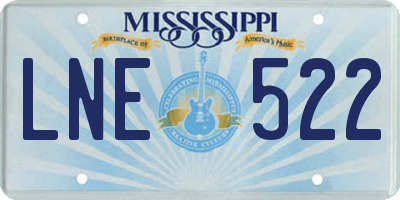 MS license plate LNE522