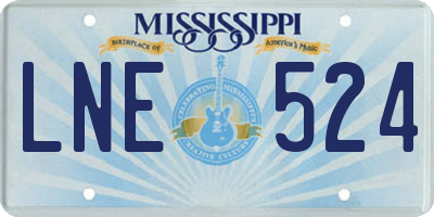 MS license plate LNE524