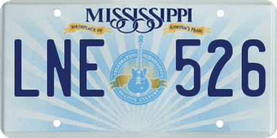 MS license plate LNE526