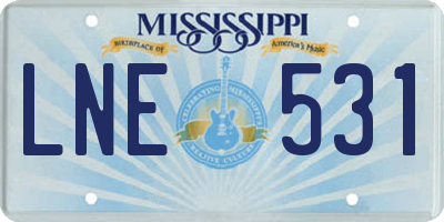 MS license plate LNE531