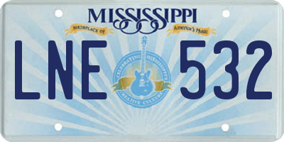 MS license plate LNE532