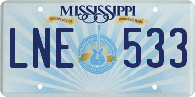 MS license plate LNE533