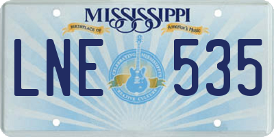MS license plate LNE535
