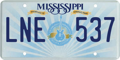 MS license plate LNE537