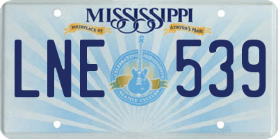 MS license plate LNE539