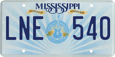 MS license plate LNE540