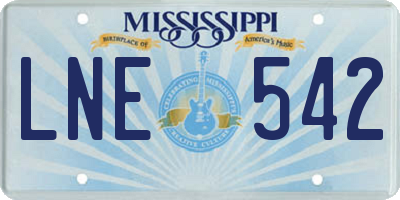 MS license plate LNE542