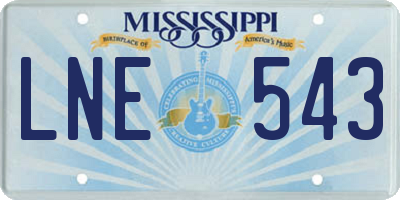MS license plate LNE543