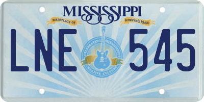 MS license plate LNE545