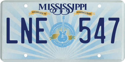 MS license plate LNE547