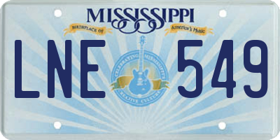 MS license plate LNE549