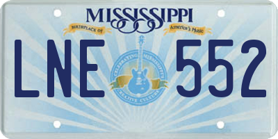 MS license plate LNE552