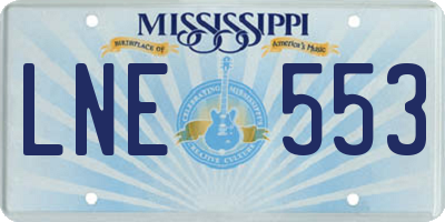 MS license plate LNE553