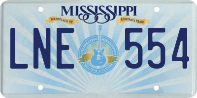 MS license plate LNE554