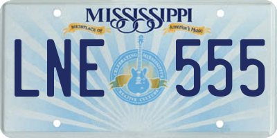 MS license plate LNE555
