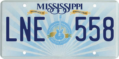 MS license plate LNE558