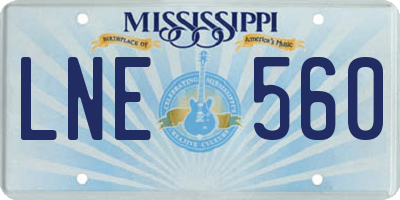MS license plate LNE560