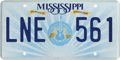 MS license plate LNE561
