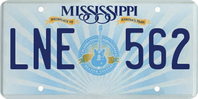 MS license plate LNE562